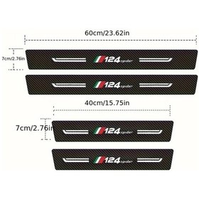 Resim Gaojunshop01 Fıat 124 Spider 4 Adet Kapı Eşiği Çizilme Önleyici Karbon Fiber Koruma Film 