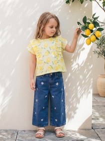 Resim Civil Girls Çiçek Nakışlı 2-5 Yaş Pantolon Kot - Mavi - Mavi / 4-5 Yaş 