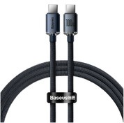 Resim Baseus Crystal Shine 1.2M 100W Type-C to Type-C Hızlı Şarj Kablo Siyah 