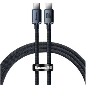Resim Baseus Crystal Shine 1.2M 100W Type-C to Type-C Hızlı Şarj Kablo Siyah 