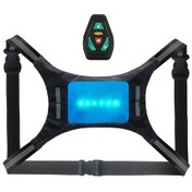 Resim Led Yansıtıcı Yelek Usb Şarj Edilebilir Uzaktan Kumandalı Sinyal Lambası Yeleği Bisiklet Uyarı Yeleği Mavi 