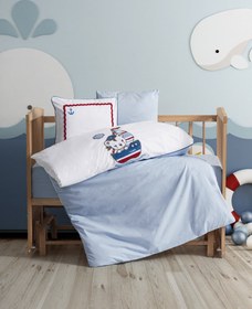 Resim Cotton Box Punch Nakışlı Bebek Nevresim Takımı Miniyo Mavi 