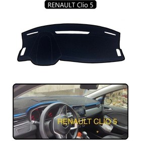 Resim Renault Clio 5torpido Koruma Halısı Siyah Kenar 