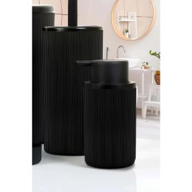 Resim Teknoparkx 5'li Siyah Banyo Takımı Renkli Aksesuar ve Düzenleyicileri Banyo Dekorasyonu İçin Kaliteli Set 