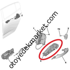 Resim Opel Astra (2022-2024) Sol Ön Kapı Kolu Bağlantı Kaliperi (Orijinal) 