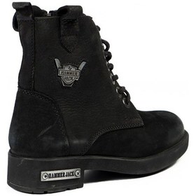 Resim Hammer Jack Hakiki Deri Siyah Yıkama Nubuk Erkek Çocuk Bot Siyah 