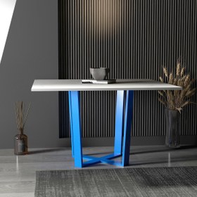 Resim Gramlan Kare Yemek & Toplantı Masası - Mavi 