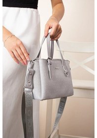 Resim Just Polo Kadın Günlük Kullanıma Uygun Ayarlanabilir Askılı Şık El Ve Omuz Çantası Shoulder Bag Gri 