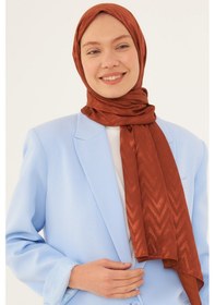 Resim Mirsoy Scarf Zikzak Desen Parlak Jakar Şal - Bakır Bakır 