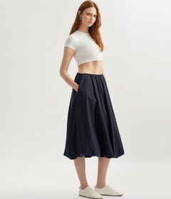Resim Koton Standart Bel Pamuklu Uzun Kloş Etek Lacivert 5sak70090pw Lacivert - Mavi 