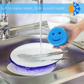 Resim 6'lı Çift Taraflı Çiziksiz Sünger Seti - Derin Temizlik Mutfak ve Banyo süngerlik, Ergonomik Poliüretan Tasarım, Yiyecek İle Temas Etmeyen Plastik Malzeme 