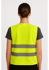 Resim Altınmakas Reflektörlü Fosforlu Sarı İş Güvenliği İşçi Yeleği 