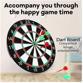 Resim Büyük Boy Dart Seti 36 Cm Çift Taraflı Dart Hedef Tatası 6 Oklu 