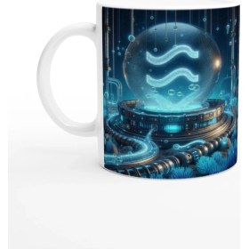 Resim Kova Burcu Baskılı Kahve Kupası - Astral Denizaltı Dünyası Vs3 