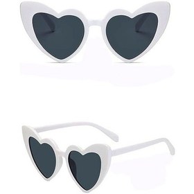 Resim Beyaz Renk Kalp Gelin Düğün Gözlüğü 15x5 Cm 