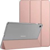Resim Samsung Galaxy Tab A7 Lite T225 Kılıf Slim Translucent Back Smart Cover Rose Gold Microsonic