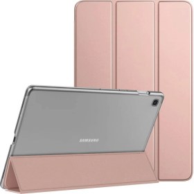 Resim Samsung Galaxy Tab A7 Lite T225 Kılıf Slim Translucent Back Smart Cover Rose Gold 