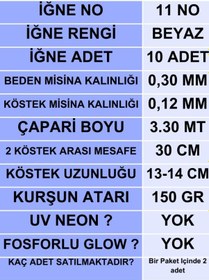 Resim Eagenset İstavrit Çaparisi 30x12 11 No 10 Beyaz İğneli 2li Paket 