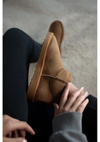 Resim Bartrobel Ultra Mini Süet İçi Kürklü Kışlık Taban Kadın Bot Taba 