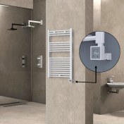 Resim Radiva Haiti Elektrikli Havlupan 300 Watt 600X1000 Düz Beyaz (Ktx3 Termostatlı) 