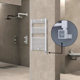 Resim Radiva Haiti Elektrikli Havlupan 300 Watt 600X1000 Düz Beyaz (Ktx3 Termostatlı) 