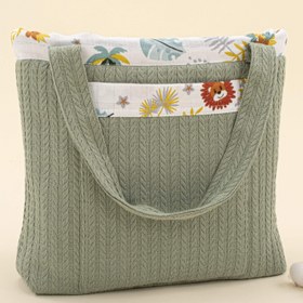 Resim Bebek Bakım Çantası - Koyu Yeşil Örgü - Hayvanat Bahçesi 