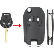 Resim Xiyu Shop 2 Düğme Düğmeler Modifiye Flip Katlanır Anahtar Kabuk Kılıf Fob Nıssan Cube Juke Rogue Note Micra ile NSN14 Kesilmemiş Bıçak (Yurt Dışından) 