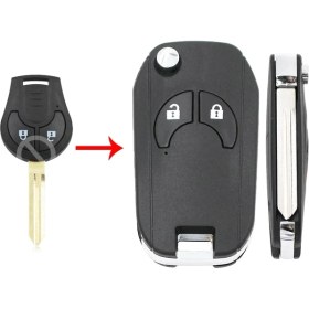 Resim Xiyu Shop 2 Düğme Düğmeler Modifiye Flip Katlanır Anahtar Kabuk Kılıf Fob Nıssan Cube Juke Rogue Note Micra ile NSN14 Kesilmemiş Bıçak (Yurt Dışından) 