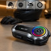 Resim Mioji Mio 120 2x RGB 1000 MAh IPX6 Kask Intercom Motosiklet Bluetooth Kulaklık 