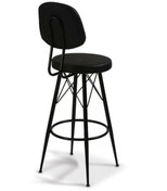 Resim sandalyecafesi 4 Adet 65cm Metal Ayaklı Deri Eyfel Bar Sandalyesi Taburesi Sc90187 
