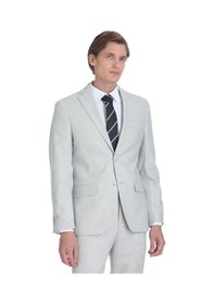 Resim Hatemoğlu Gri Slim Fit Mono Yaka Keten Takım Elbise 36332 Gri 