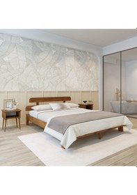 Resim Lotus New Model Ceviz Renk Ahşap Karyola Ve İki Komodin Set-144 90 x 190 