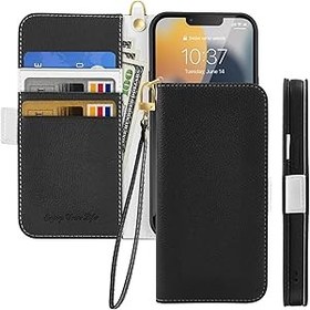 Resim GEPAS Tiyoo Huawei P30 Pro Telefon Kılıfı, Telefon Koruması için Premium Manyetik Cüzdan Kılıf, Lychee Desenli Deri, Kart Yuvalı ve Bilek Kayışlı, Darbeye Dayanıklı Telefon Kılıfı, Huawei P30 Pro için, 