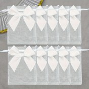 Resim 20 Adet Şeffaf Organze Torba, Takı Torbaları, Şeker Gül İp Torbaları, Düğün Hediye Torbaları - Parti Hediye Torbaları, 10cm/3.93 inç, 12cm/4.72 inç, Malzeme: Polyester 
