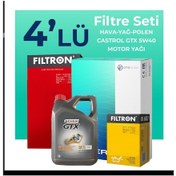 Resim Filtron Fiat Linea 1.4 Benzin Filtre Bakım Seti Castrol Motor Yağlı (2009-2017) 4 Lü 