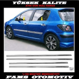 Resim Peugeot 307 Hb Krom Cam Çıtası 4 Prç. 2000 Üzeri P. Çelik 