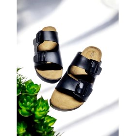 Resim Gezer Erkek Çift Toka Ayarlanabilir Falson Mantar Taban Ev ve Dışarı Terliği 