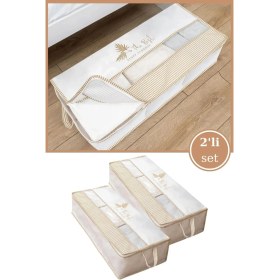 Resim Tekno Trust 2 Adet Pencereli 3 Bölmeli Baza Hurç, Yatak Baza Altı Dolap Içi Düzenleyici 2’li Set (32X70X20CM) 