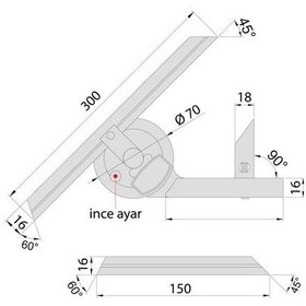 Resim İnsize 2372-360 Universal Açı Ölçer 