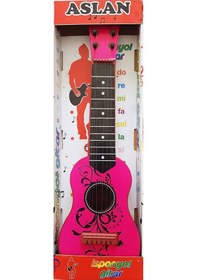 Resim İspanyol Gitar 50 Cm Büyük Boy 6 Telli Çocuk Gitarı Oyuncak Pembe 