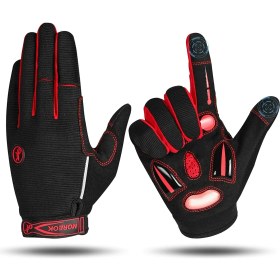 Resim Liangduo Shop Kırmızı Stil M Boyutu Moreok Bisiklet Eldiveni Tam Parmak Kış Bisiklet Eldiveni 5mm Sıvı Jel Pedleri Kaymaz Şok Emici Dokunmatik Ekran Bisiklet Eldiveni (Yurt Dışından) 