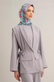 Resim Armine Çiçek Desenli Saf İpek Twill Eşarp 9300d 50 Mavi 