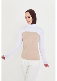 Resim Hürrem Bone Beyaz Tesettür Balıkçı Yaka Boyunluklu Kolluk Viskon Düz 1025 42 Beyaz 