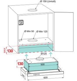 Resim KÜGERR A100 60 Cm Inox Sürgülü Sessiz Aspiratör 