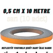 Resim Carub Reflektif Fosforlu Şerit Bant 0,5 Cm X 10 Metre Sarı İkaz Bandı BR2405003 