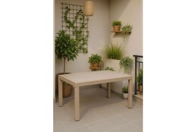 Resim Yonga concept Rattan 80X140 Camsız Plastik Balkon Teras ve Bahçe Masası Dış Mekan 