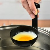Resim Paslanmaz Çelik Yumurta Buharlı Pişirici Siyah Saplı - Hızlı ve Kolay Kahvaltı Yapma Aracı için Haşlanmış Yumurtalar, Ev Kullanımı İçin Kompakt Mutfak Aleti 