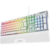 Resim Rampage Carbon Beyaz Rgb Q Bilek Destekli Red Switch Gaming Oyuncu Klavye 