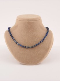 Resim OSMANLI DEĞERLİ TAŞ Sertifikalı Lapis Lazuli 6 Mm Düğümlü Kolye 