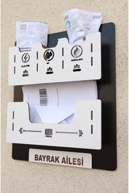 Resim kutuTR Apartman Ortak Fatura & Posta Kutusu Ahşap - Siyah Beyaz 